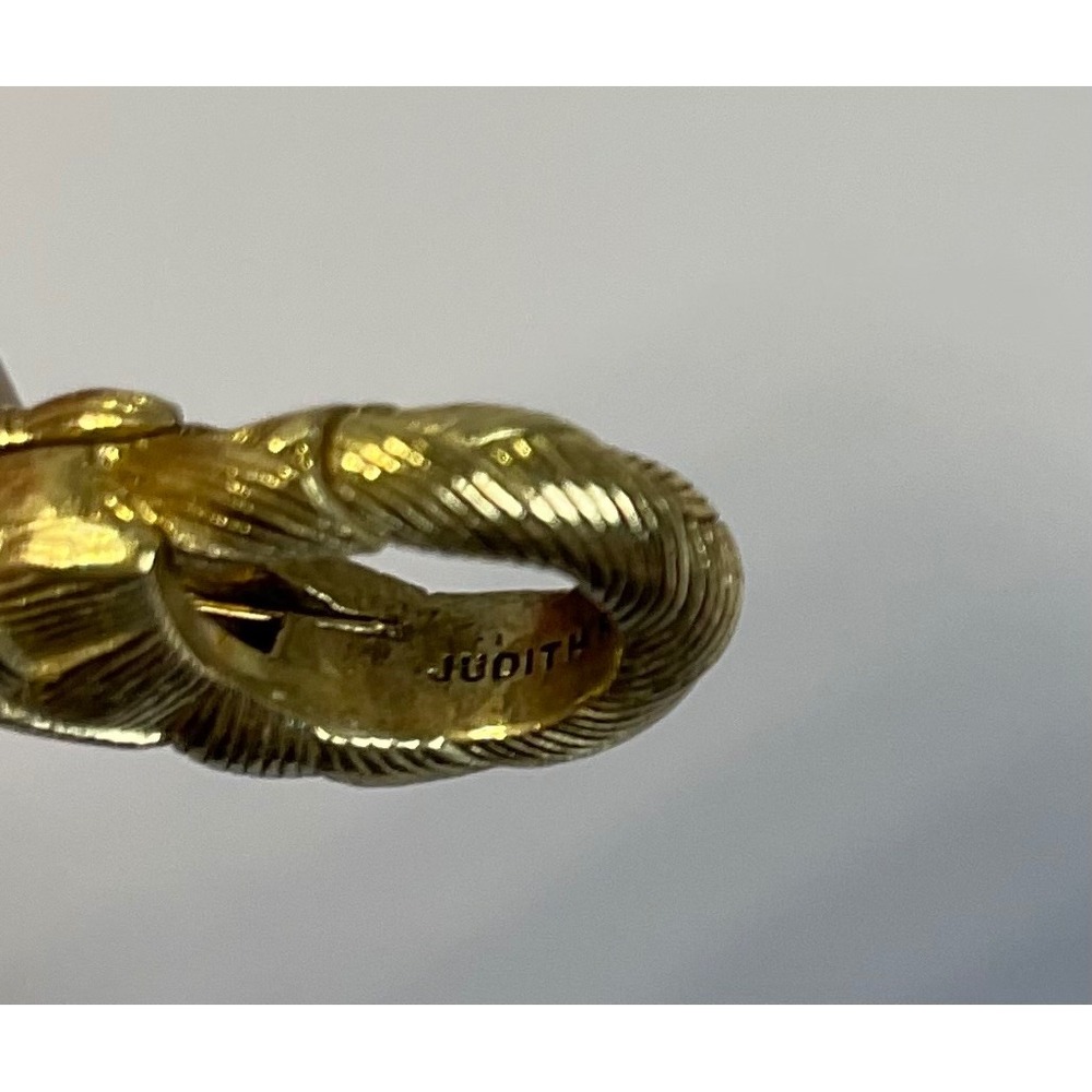 Judith Ripka Gold Tone Textured Link Heart Charm Bracelet Crystal Accents 7.75" - Picture 5 of 5